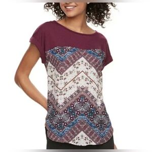 Women’s medium patchwork paisley boho top oversized
